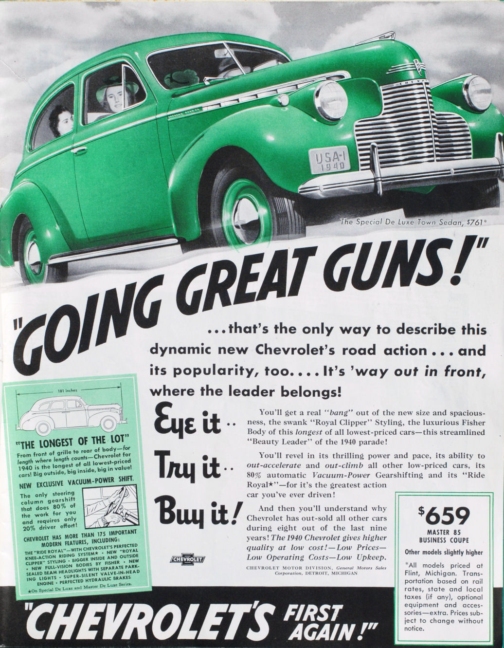 1940 Chevrolet Auto Advertising